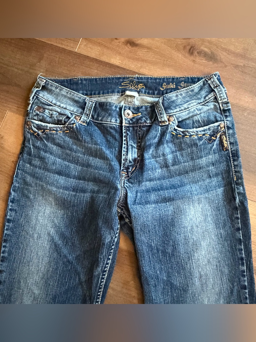 Silver Suki Surplus Bootcut Flare Jeans Women's 31x32 Blue Denim Stretch Y2K Low - Picture 2 of 7